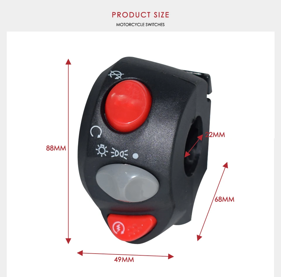 7/" ручка для мотоцикла левый и правый переключатель рупорный сигнал поворота головной светильник противотуманный светильник электрический запуск Руль управления переключатель