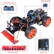 SunFounder Control Remoto Robot Smart Car Kit V2.0 para Arduino uno R3 Ultrasónico Seguidor De Línea Del Sensor Receptor de INFRARROJOS