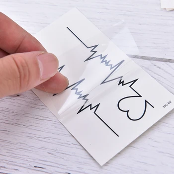 

5Pcs/set Disposable Tattoo Sticker to Cover the Scar Black ECG Temporary Tattoos Waterproof for Cool Men and Women