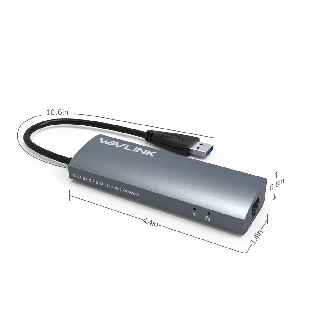 Wavlink 3 Порты и разъёмы usb-хаб 3,0 кард-ридер RJ-45 Gigabit Ethernet USB 3,0 Hub адаптер Алюминий для usb-устройства для Windows и Mac OS