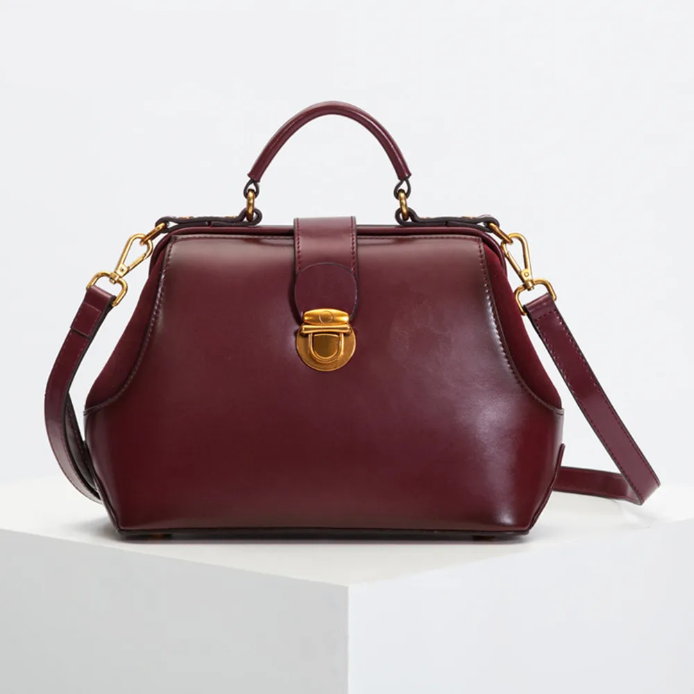 Blascher Women Bags Genuine Leather New Handbags Leather Satchel Oil Wax Retro Minimalist Color ...
