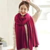Nueva moda coreana versión de la estudiante blanco bufanda de lana de invierno de punto de color sólido grueso ampliar gran chal largos unisex par ► Foto 3/4