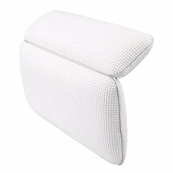 

Non Slip Bath Pillow Waterproof Spa Bathtub Pillow Mat Comfort Bath Pillow for Neck Rest Back Support (White)