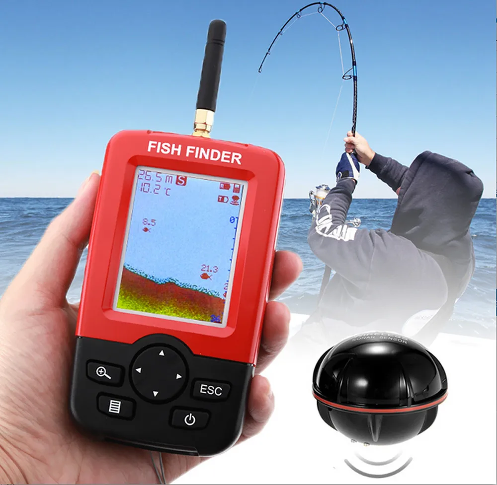 

Smart Portable Depth Fish Finder With 100M Wireless Sonar Sensor Echo Sounder Fish Finder For Lake Sea Fishing Finder A20