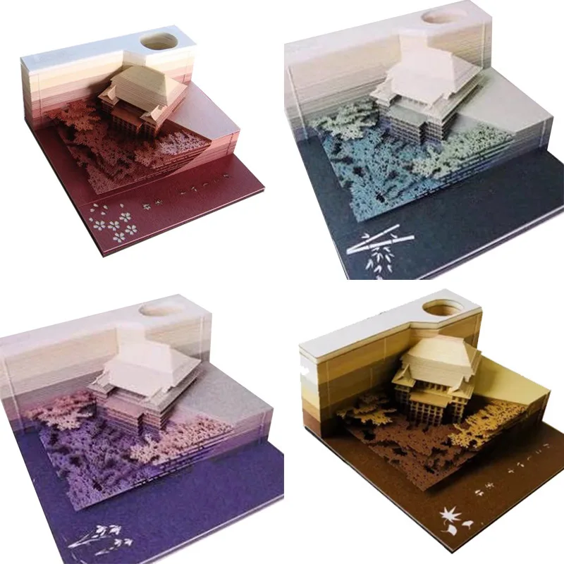 

Creative Building Model 3D Sticky Notes Love Message Card Fridge Magnet Holiday Gift