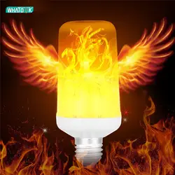 E27 светодиодная лампа с эффектом пламени огни динамический лампа цвета огня мерцающего Винтаж Творческий эмуляции кукурузы освещение