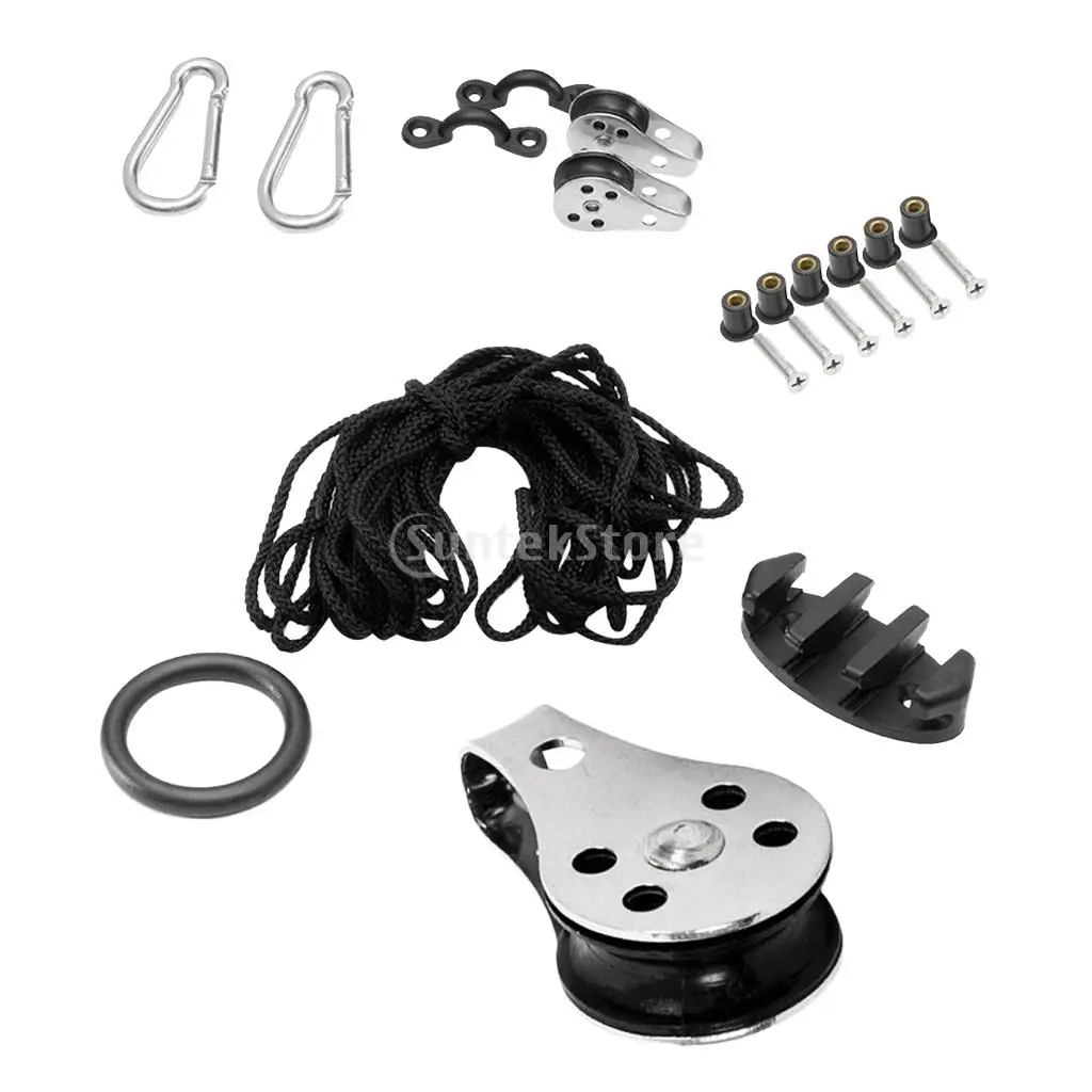 16 Pieces/ Set Marine Kayak Canoe Inflatable Boat Anchor Trolley Kit