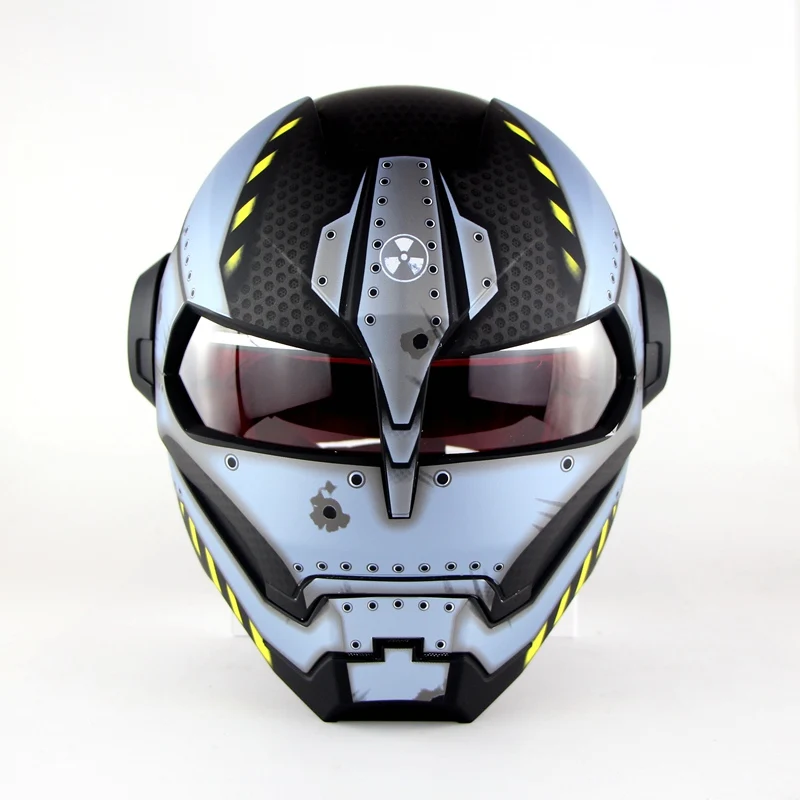 Soman 515 Iron Man Motorcycle Helmet Casco Open Face Verspa Skull Style