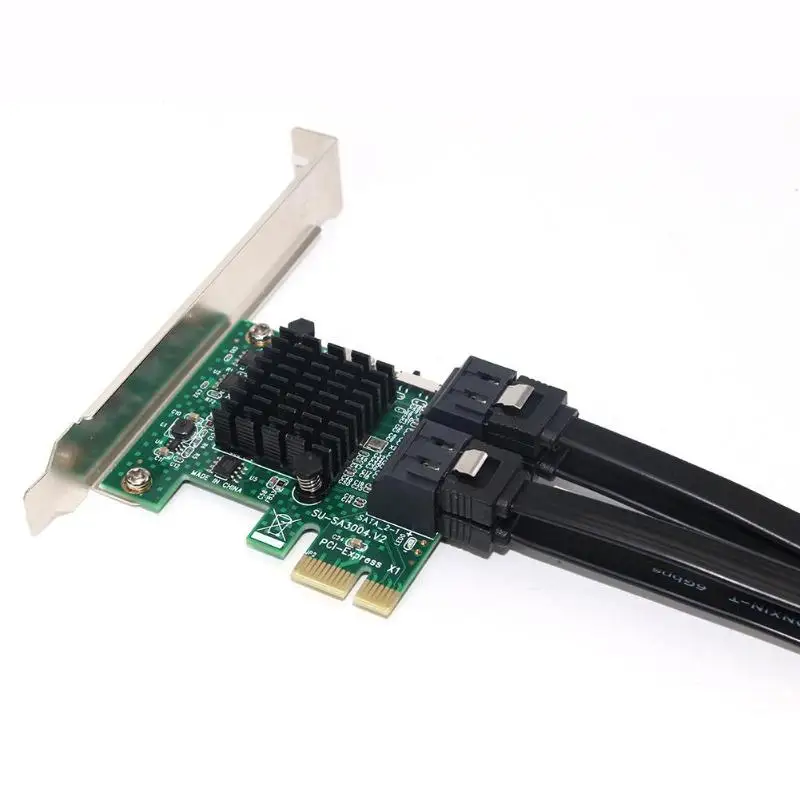 SSU SA3004 4 порта 6G PCI-E к SATA3.0 Riser Card PCI Express к SATA 3,0 Miner SSD IPFS адаптер с большим радиатором для майнинга BTC