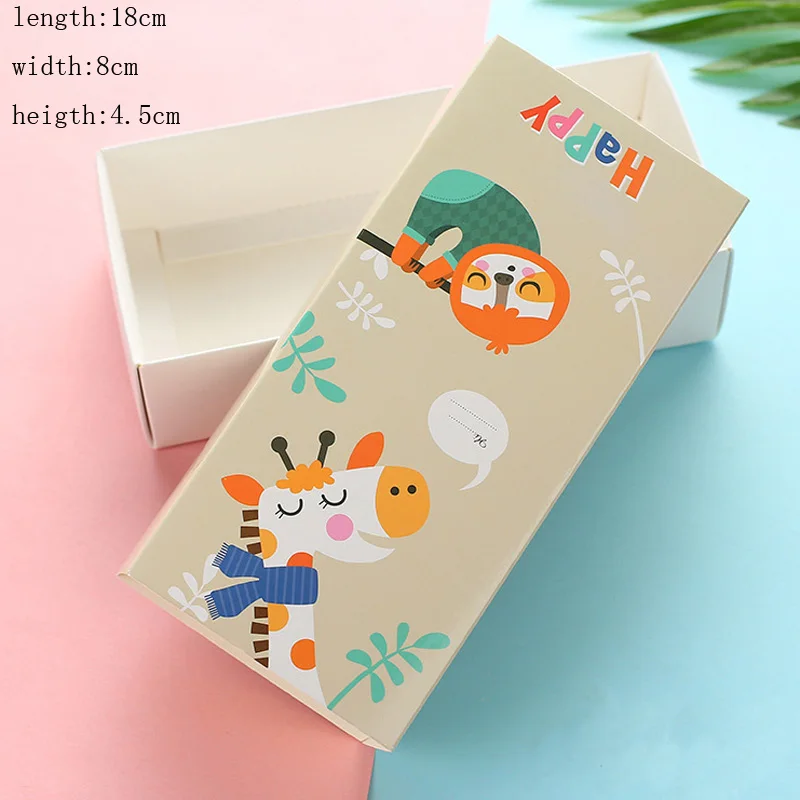 10 шт. печенье конфеты коробка бумажные подарочные коробки упаковка для печенья картонная коробка животных бумажная коробка для свадебного торжества Дети День рождения украшения - Цвет: giraffe