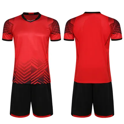 Survetement футбол DIY мужские футбольные майки набор пустые футбольные команды тренировочные костюмы быстросохнущая короткая форма одежды Дизайнерские комплекты XXL - Цвет: 15023 red