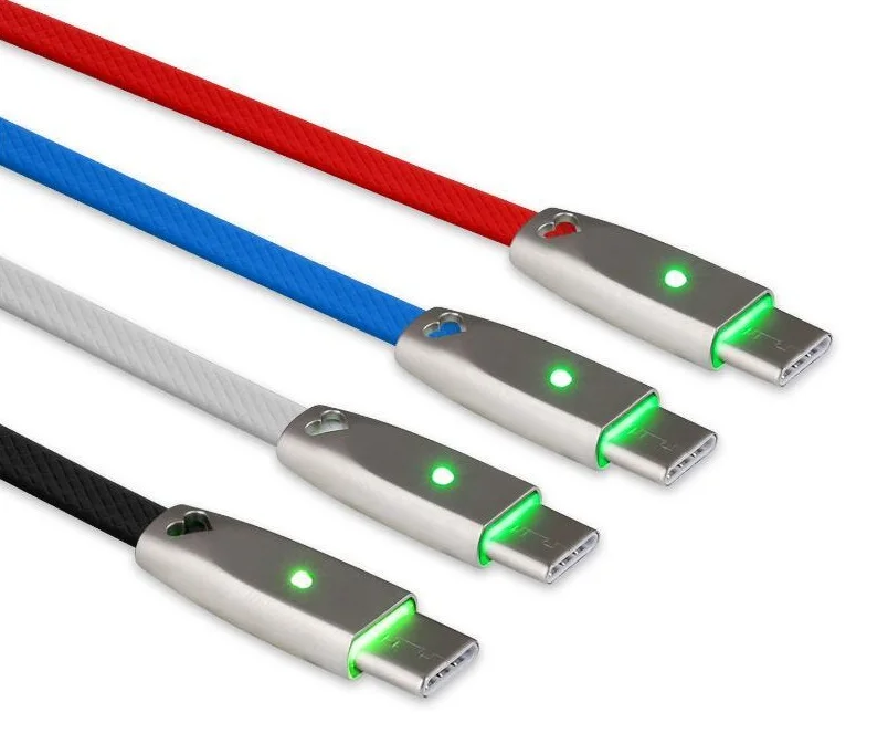 Кабель для быстрой зарядки светодиодный кабель Samsung S8 S9 HOCO micro usb цветной с