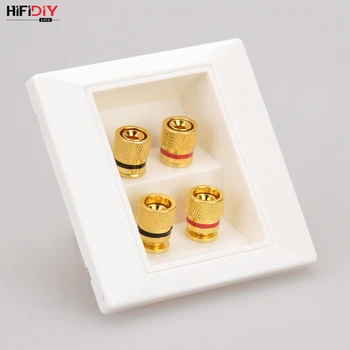 

HIFIDIY LIVE wall Engineering speaker junction Box Speakers Terminal Box Shell 2 copper Binding PostWire Cable Connector 68*51