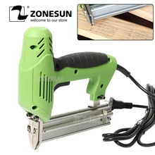 ZONESUN 2 в 1 Framing Tacker Электрический гвоздезабиватель штапельный гвоздь пистолет 220 В электроинструменты степлер пистолет для обработанная мебель