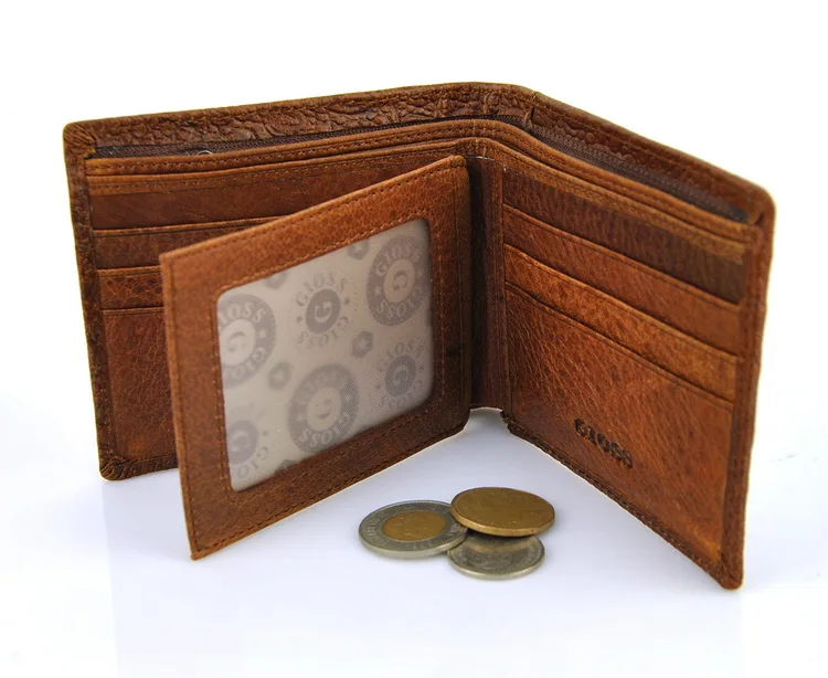 Bifold Clássico Retro Dinheiro Purse ID Janela Magro Moda