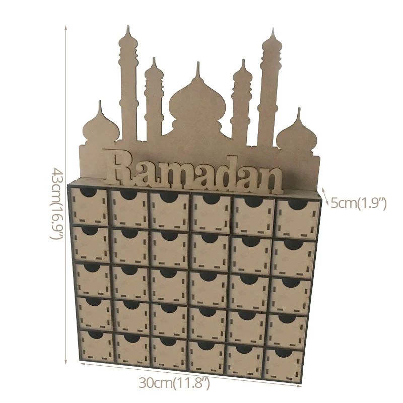 

Ramadan Decoration wooden Eid Mubarak box Ramadan Kareem Muslim Islamic Home decor Supplies DIY box Ramadan Mubarak Drawer box
