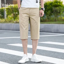 Мужские летние свободные классические повседневные шорты из высококачественного хлопка, изысканные мужские прямые шорты, черные, хаки, серые, 38, 40, 42, 44