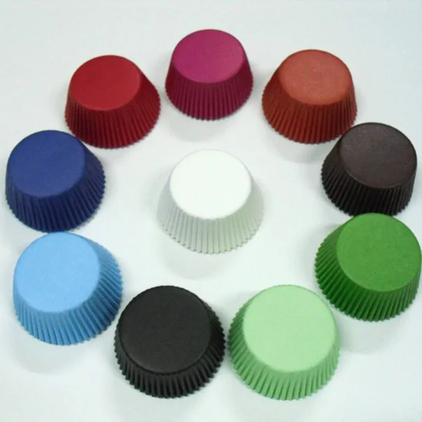 50pcs Paper Cupcake Liners White Black Blue Brown Green plain Solid color muffin baking Cup cake mold red polka dot 4 bakery
