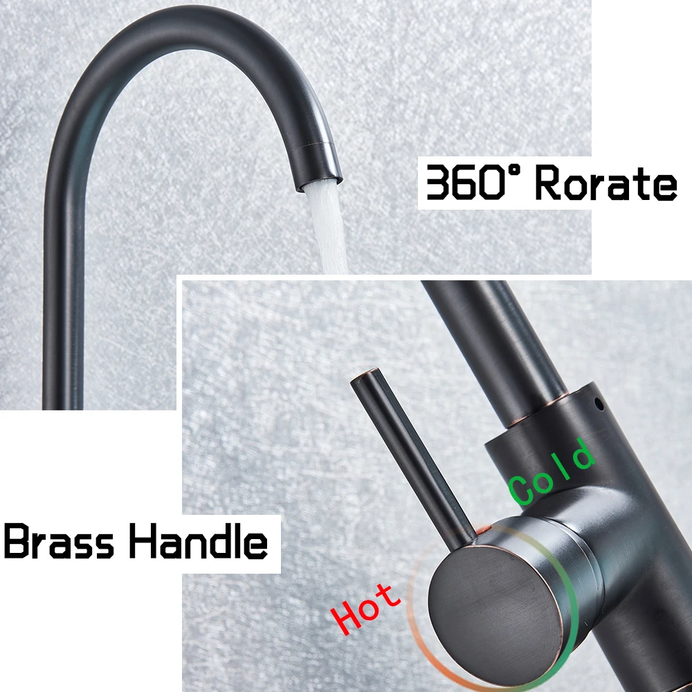 Black Bronze Floor Mounted Bath Shower Tub Sink Faucet Freestanding Bathroom Mixer Tap Rotate Spout Hot Cold Water Faucet 2