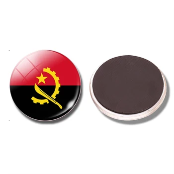 

Angola Flag 30MM Fridge Magnet Cabinda Luanda Huambo Benguela Cunene Glass Note Holder Magnetic Refrigerator Stickers Home Decor
