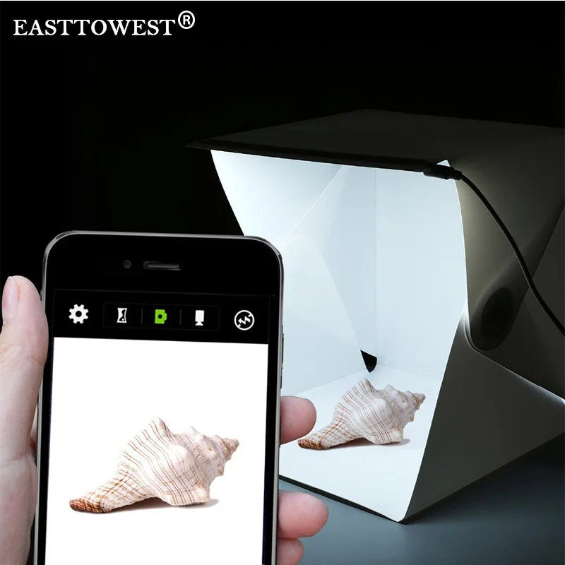 Easttowest Folding Photography Studio Box lightbox Softbox LED Light box for iPhone Samsang HTC Smartphone font