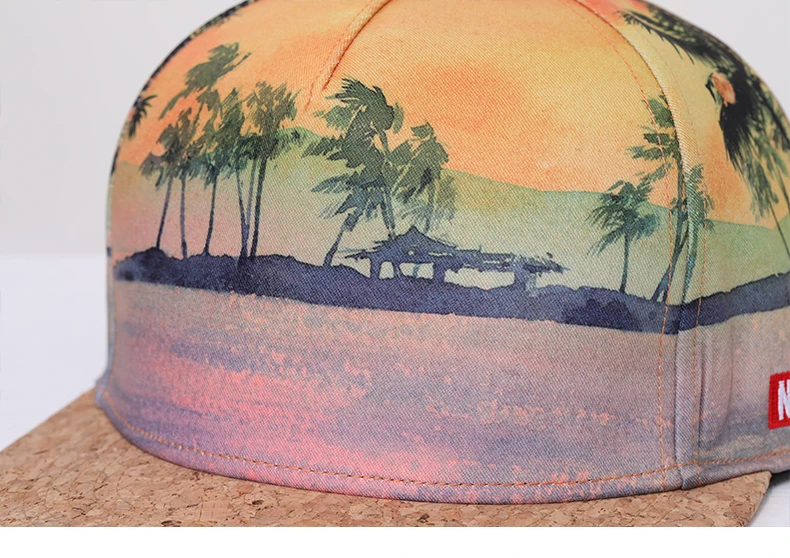 Бренд NUZADA, весенне-летняя бейсбольная кепка с 3D принтом, мужская и женская кепка из полиэстера и хлопка, деревянная бейсболка для пляжа и отдыха