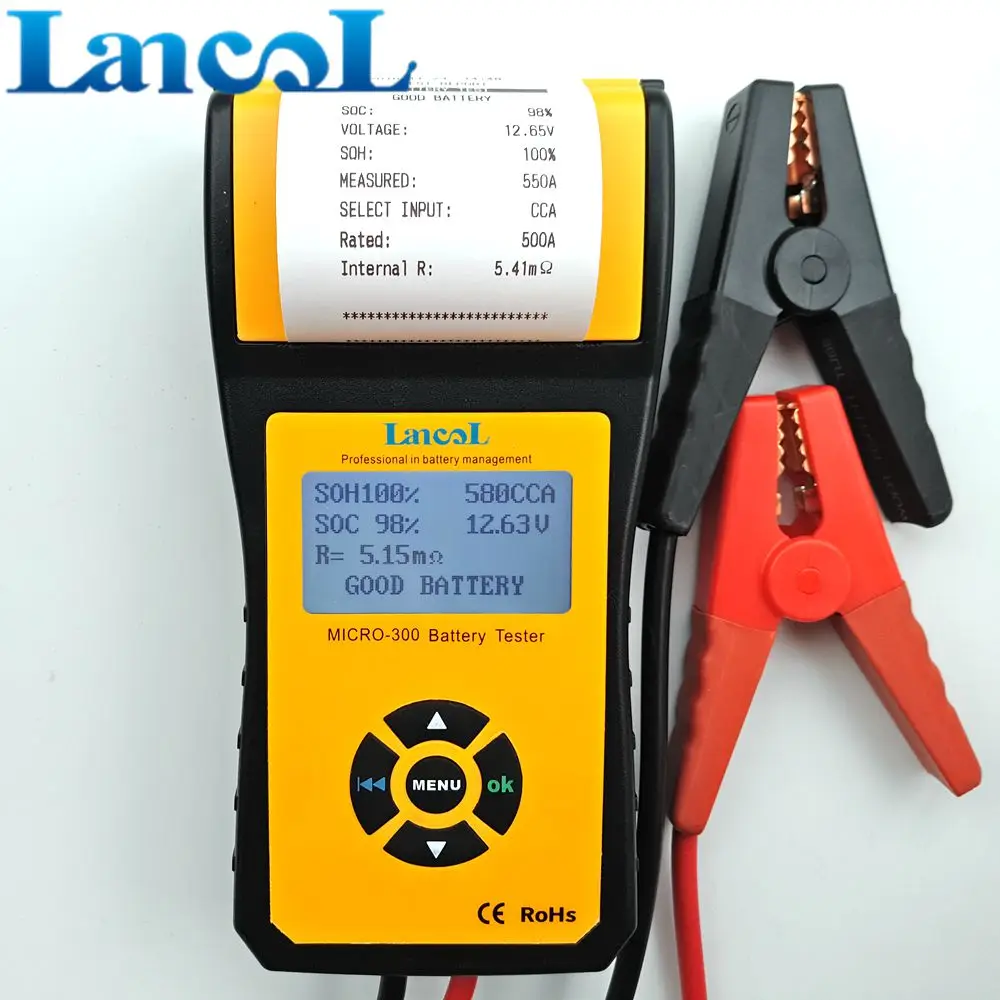 LANCOL MICRO-300 Digital Car Battery Load Tester with Printer 12V Car Diagnostic Tool Battery Capacity Checker LANCOL MICRO-300 Digital Car Battery Load Tester with Printer 12V Car Diagnostic Tool Battery Capacity Checker