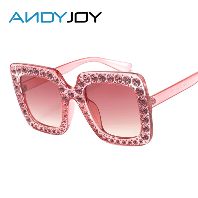 Andyjoy моды Ретро Алмаз Солнцезащитные очки для женщин дамы негабаритных Защита от