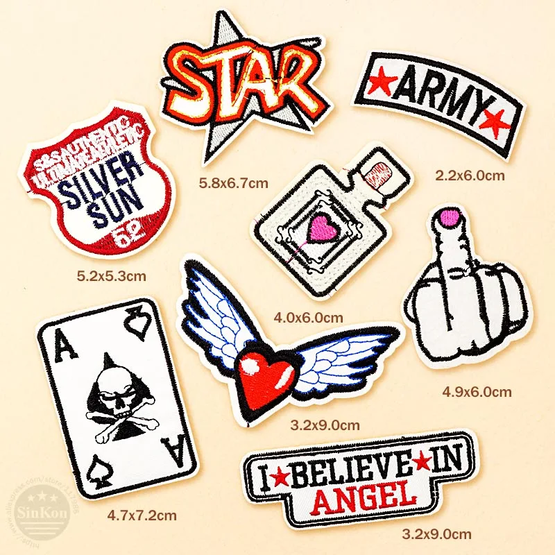 

ARMY STAR Poker Bottle Patch Badges Embroidered Applique Sewing Iron On Badge Clothes Garment Apparel Accessories
