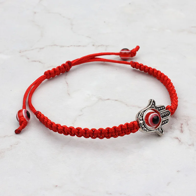 Evil Eye Red Bracelet For Woman Braided Chain Women Evil Eye Fashion Red Bracelet Braided Rope Chain Women Hamsa Hand Charm Bracelets For Good Luck Gifts