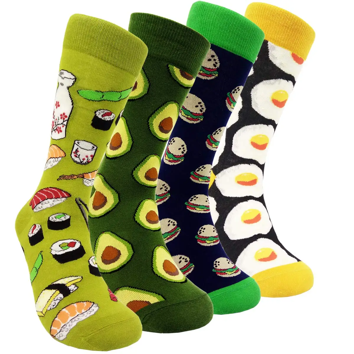 Men Crazy Funny Dress Crew Socks HSELL Funny Funky Colorful Patterned