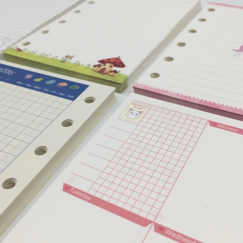 A7 Diary Cute Colored Spiral Loose Leaf Notebook Notepad Refill, DIY Planner Cover PP Binder Agenda Shell A7 Diary Cute Colored Spiral Loose Leaf Notebook Notepad Refill, DIY Planner Cover PP Binder Agenda Shell