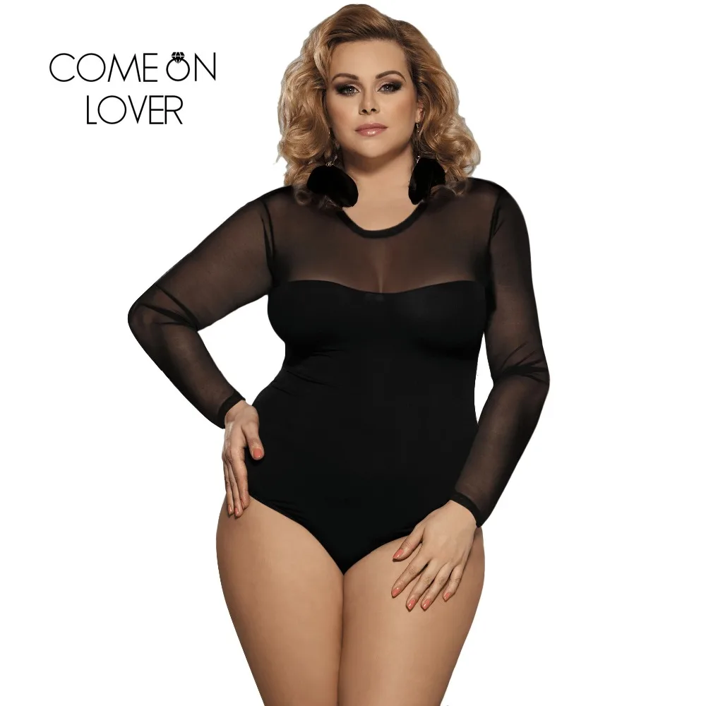 Comeonlover Summer Jumpsuit Woman 2018 Top Femme Plus Size 5XL Fashion Summer Romper Playsuit Long Sleeve Bodysuit RI80373