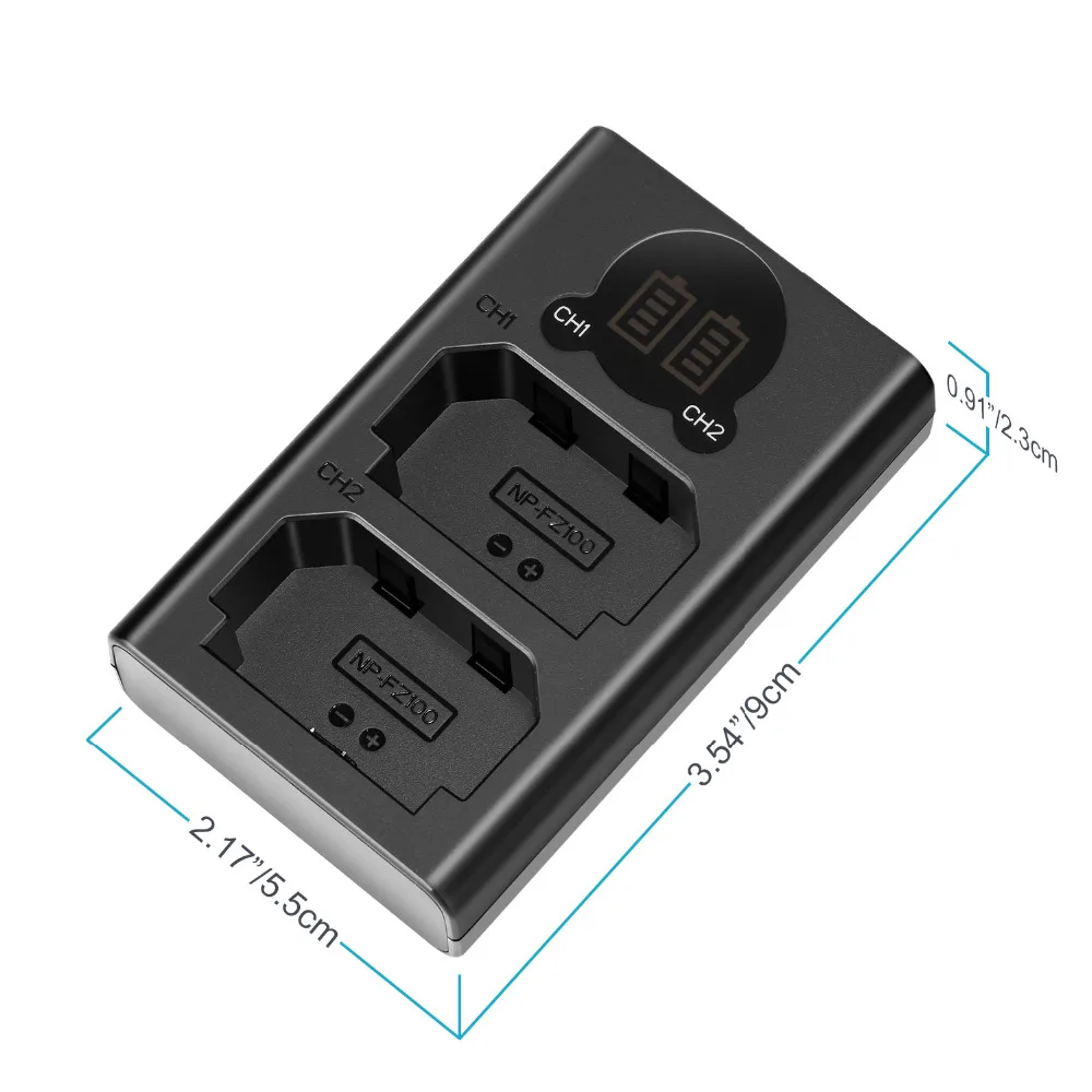 Battery Charger Adapter For Sony NP-FZ100 Battery For Sony ZV-E1 FX3 FX30 A1 A9 II A7R V A7S III A7 IV A6600 A7C Camera