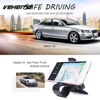 

Vehemo ABS Black GPS Mount Holder Stand Cell Phone Phone Holder Car Interior Cradle Facility HUD Design