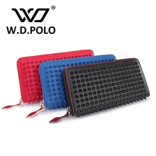 W. D. POLO Nouvelle couleur rock stud femmes véritable portefeuille en cuir de haute chic marque design madame standard portefeuilles facile à main d’embrayage bagM2322