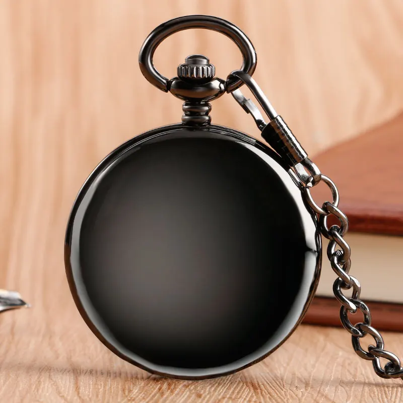Retro Double Face Roman Numerals Skeleton Smooth Back font b Mechanical b font Pocket Watch Pendant