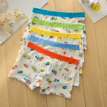 10 шт./лот мультфильм мальчики боксер Модальные Мягкий Детское нижнее белье Мальчик Модальные трусы-боксеры с рисунком автомобиля костюм На возраст от 2-10 л