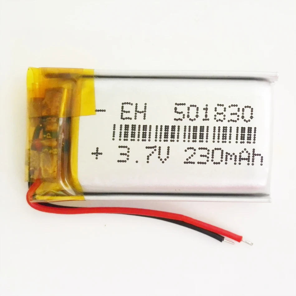

3.7v 230mAh 501830 Lithium Polymer LiPo Rechargeable Battery For DIY Mp3 GPS PSP bluetooth headphone headset smart watch
