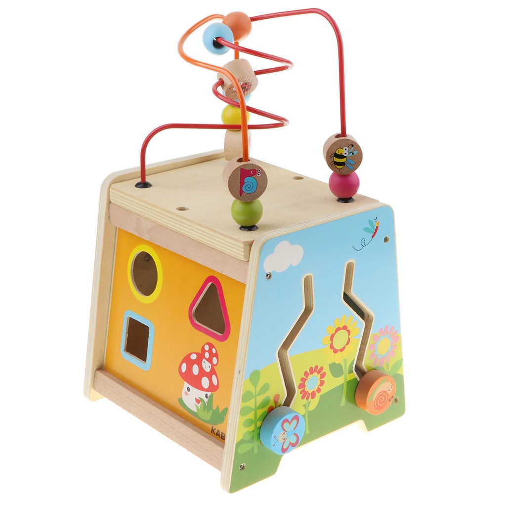 Multifunctional Wooden Box Toy Building Blocks for Jigsaw Matching Puzzles Animal Gear Games Baby Toddler Sensory Developmental