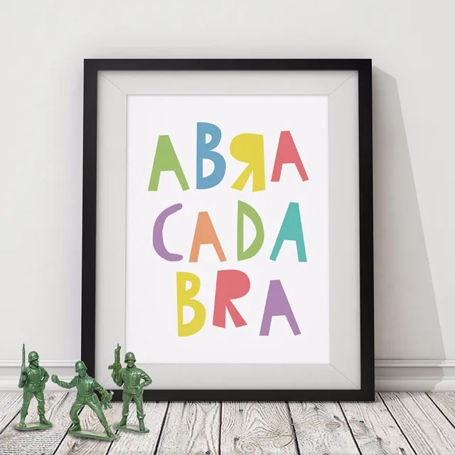 Abracadabra Kids Poster Oil Paintings Nursery Print Art Wall Abracadabra Kids Poster Oil Paintings Nursery Print Art Wall Picture Canvas Prints