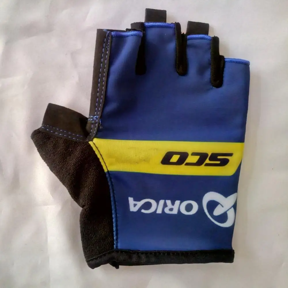 Командные Лото Джамбо желтые велосипедные перчатки гелевые амортизационные pro высококачественные летние велосипедные перчатки на полпальца Размер m-XL - Цвет: orica