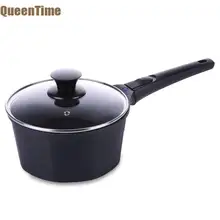 QueenTime 2.5L антипригарное молочное судно с крышкой спагетти соусницы сливочное масло сковорода съемная ручка кухонная посуда для духовки