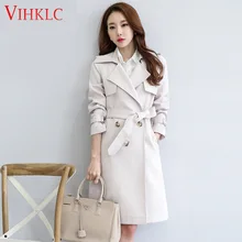 Осень-зима Для женщин длинный плащ пальто бренд с подиума двубортный Высокое качество белый черный плащ-Пыльник плюс Размеры L670