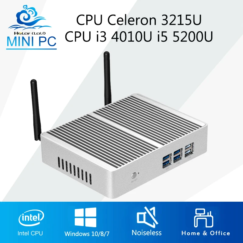 

Mini Computer Windows 10 Mini PC Intel Core i3 4010U i5 5200U Computer PC Barebone Motherboard Fanless HDMI VGA WIFI