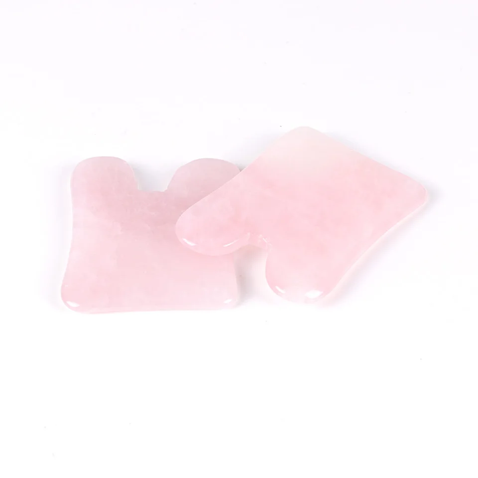 2 шт. натуральный розовый кристалл, массажный инструмент для кожи лица, массажная доска против морщин, доска для здоровья нефрита гуаша для уход за кожей тела