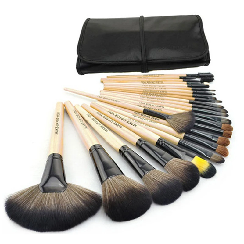 24Pcs Cosmetic Makeup Brush Set Light Yellow Makeup Brushes Set&kit Brushes Professional Make Up