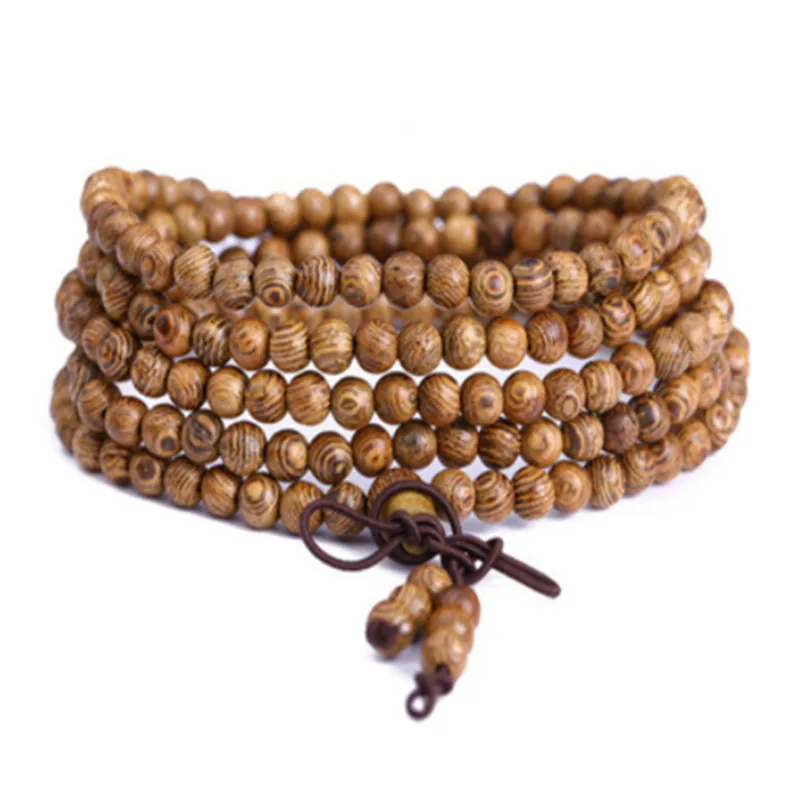 

8 cm 108 Beads Sandalwood Rosary Bracelets Men Jewelry Prayer pulsera hombre High Quality Natural Wood Beaded Bracelet For Women