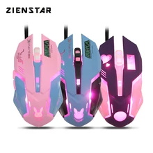 Zienstar проводная USB мышь с 7 видов цветов подсветкой, 3200 dpi, желтый розовый фиолетовый синий цвета для Macbook, компьютера, ПК, ноутбука