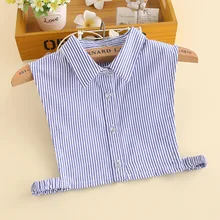 Модные Новые детские поддельные меховой воротник из хлопка белого цвета в клетку высокого качества, со вставками рубашка с воротником Блузка свитер удалить ожерелье мелкий Размеры